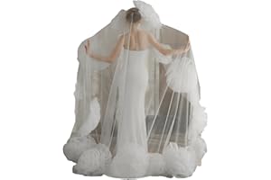 Elegant 3 Meter Long Bridal Veil Soft Tulle Veil for Wedding Party and Photography with Oversized Rose Flower Designs Wedding