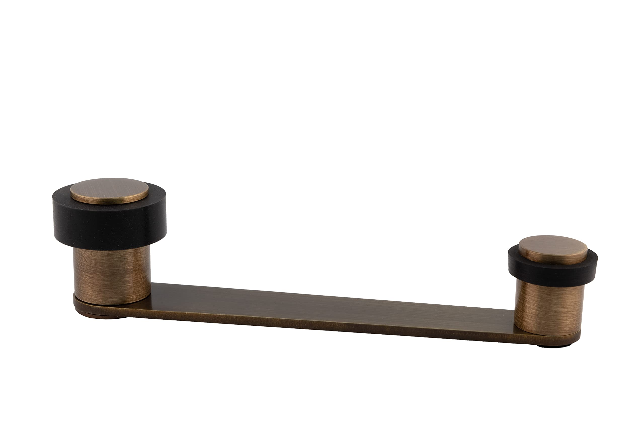 EVI Herrajes | Swivel Door Retainer | Doors up to 100 mm | Brass Leather Finish | Black Rubber | Includes Screw + Plug | Mod. I-253-CU