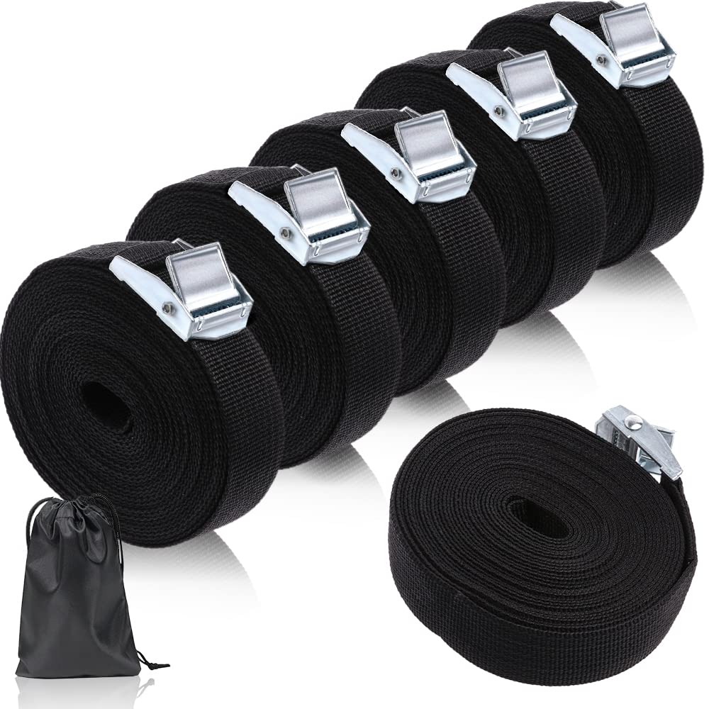 Tie Down Straps, ARPDJK 6 Pcs 25mm x 2.5m Heavy Duty Securing Straps, 250kg Bearing Weight Buckle Webbing Strap for Roof Rack, Cargo, Car Bar, Bicycle, Motorcycle, Luggage, Trailer