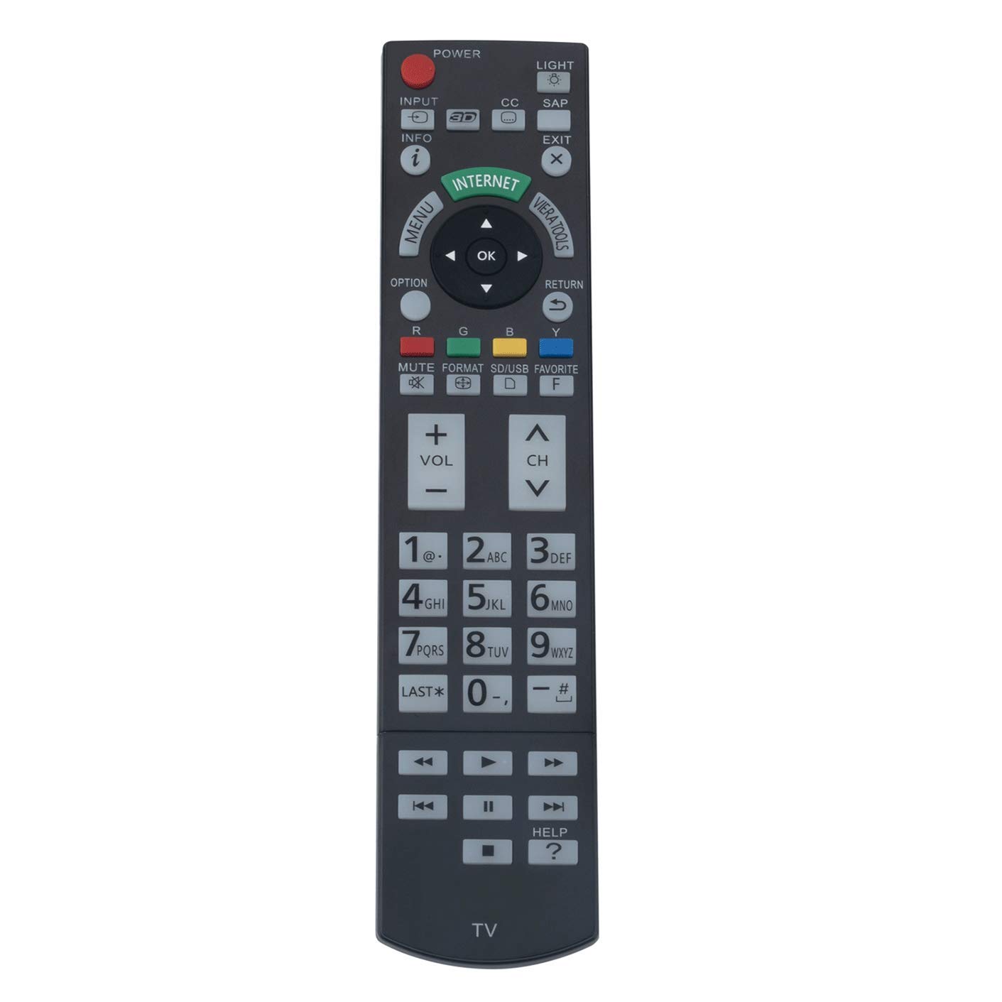 VINABTY N2QAYB000703 Replacement Remote Control For Panasonic Viera Plasma HDTV TV
