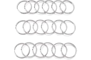 Craftdady 1000Pcs Round Split Key Ring Connectors 25mm 1 Inch Double Loops Metal Flat Key Chain Rings for Jewelry Making Car Home Key Organization