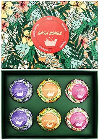 Appleaves Bath Bombs Gift Set, Handmade Bath Bomb kit, Organic Bath Bombs, Bathbombs Gift For Women, Girls, 6 pack
