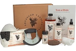 ADVANCED TANNING SOLUTIONS PRODUCTS FOR TAXIDERMY & FUR DRESSING Tan-a-Hide Kit by Advanced Tanning Solutions - Complete Tanning Set for Deer, Moose, Bear, Elk Hides, Durable Leather - Made in USA