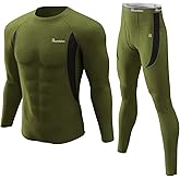 romision Thermal Underwear for Men Long Johns Fleece Lined Hunting Gear Bottom Top Set Base Layer for Cold Weather Gift