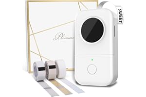 Phomemo D30 Label Maker Machine with 3 Roll Adhesive Labels, Portable Bluetooth Label Printer Thermal Wireless Sticker Maker,