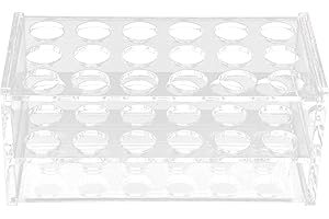 RESTOKKI 17mm Test Tube Rack with 18 Holes - Durable Transparent Centrifuge Tube Holder for 10ml and 15ml Test Tubes
