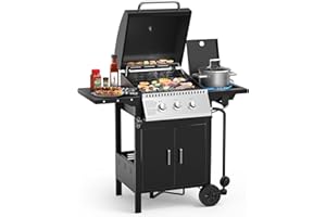 Joy Pebble 3 Burner Propane Gas Grill，30,000 BTU Gas Grill Ideal for Outdoor Cooking