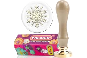 YOLAKIS Christmas Snowflake Wax Seal Stamp,Snowflake Sealing Wax Stamp for Christmas Invitations Letter Envelope Cards Crafts Christmas Package Decoration (Snowflake #14)
