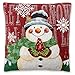 EIGRAMSET Christmas Throw Pillow Covers (Set of 2) 18 x 18 - Snowman Pillow Cases, Throw Pillow Decor, Holiday Season Decorations for Winter Couch Cushions,Red