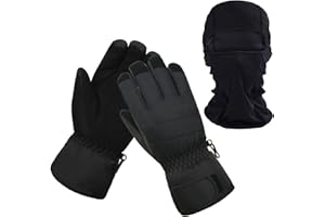 HIGHLOONG Women Ski Gloves, Winter Warmest Waterproof and Breathable Snow Gloves with Free Balaclava for Snowboard, Snowmobile in Cold Weather.