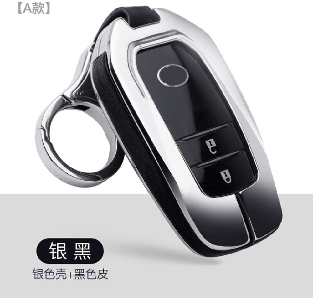 OIFMKC Car Key Cover Zinc alloy car key case For Toyota Camry Corolla Crown Dazzling Prado Raying Carola Auris Avensis Verso Yaris Aygo Scion TC IM,A,silver black