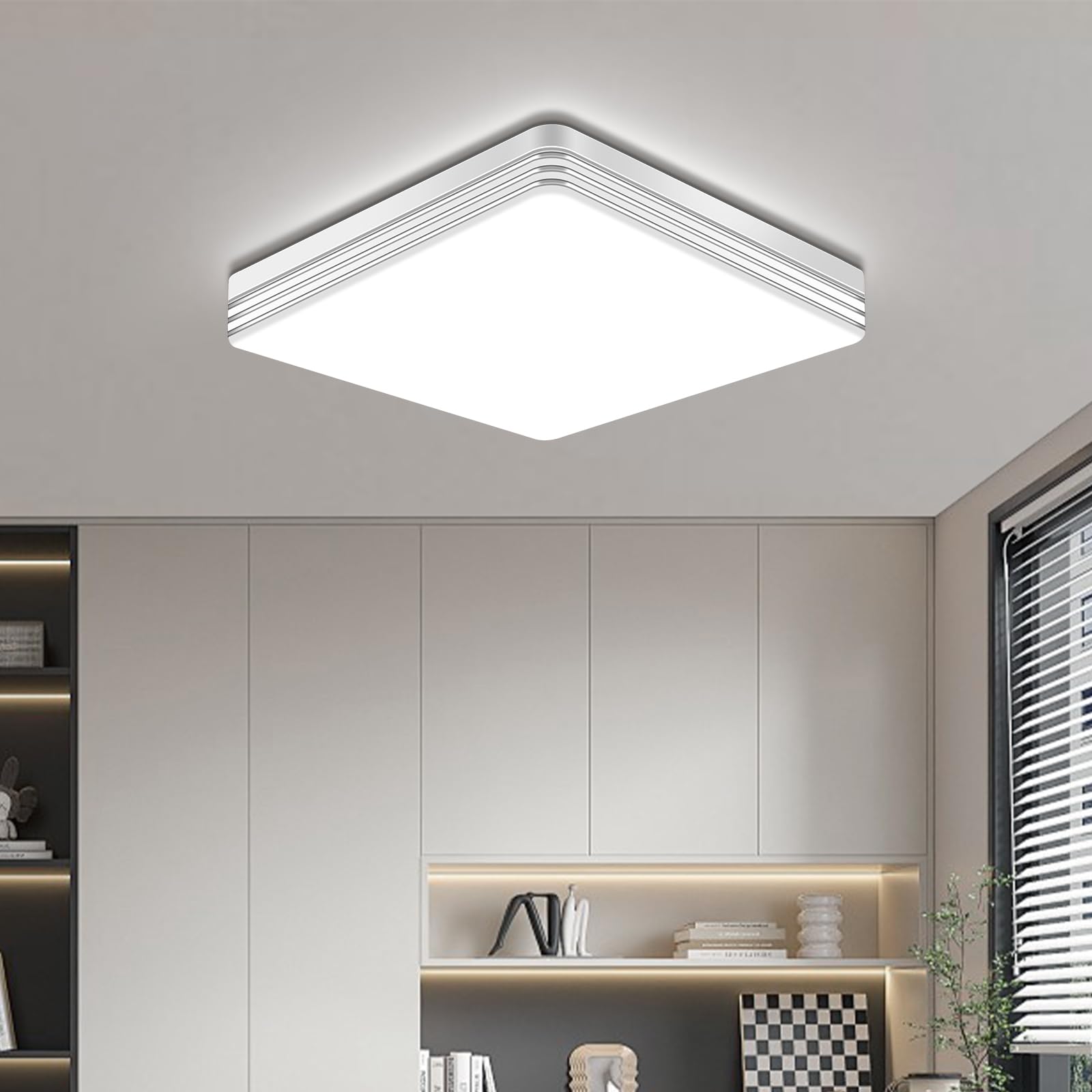 VIPMOON LED Ceiling Light 36W, 3240lm 6500K Daylight White Flush Mount Ceiling Light, Square Ceiling Light for Kitchen, Bedroom, Living Room, Bathroom, Hallway, 180 Watt Equivalent — image 1