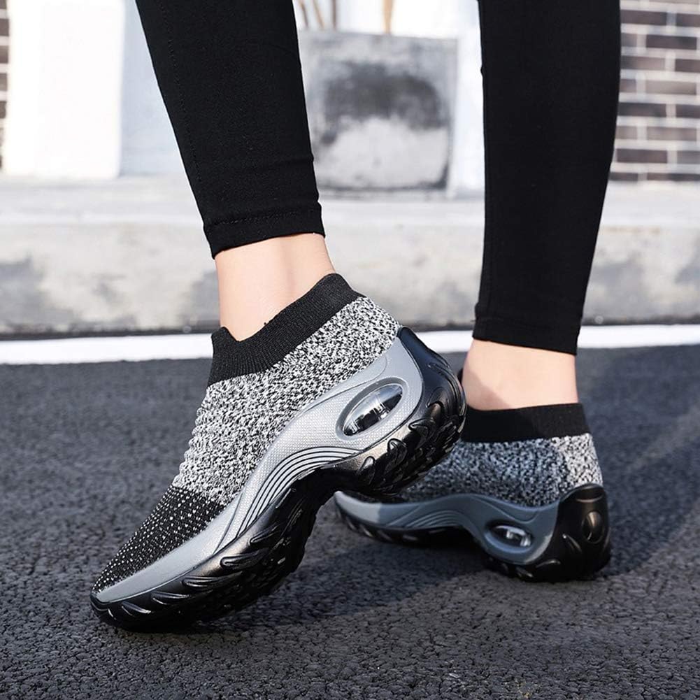  | Women's Walking Shoes Sock Sneakers - Mesh Slip On Air Cushion Lady Girls Modern Jazz Dance Easy Shoes Platform Loafers | Walking