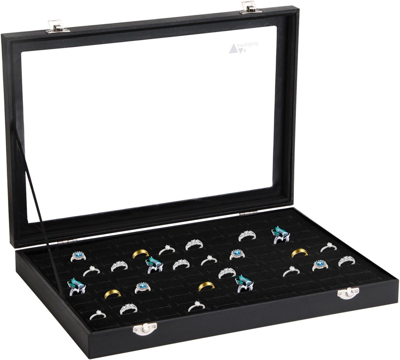 Amzdeal 100 Slot Earring Ring Jewelry Display Storage Box Tray Case Organizer Holder