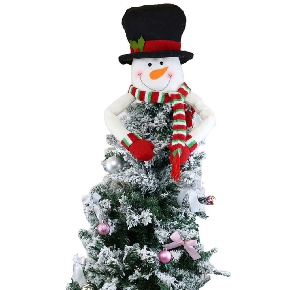 STOBOK Christmas Tree Topper Snowman Hugger Snowman Treetop for Xmas/Holiday/Winter Party Decoration Ornament Supplies