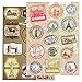 T&B Vintage Stickers 2PCS Multi Countries Retro Landmark Monument Travel Airline Plane Patterns Stickers Luggage Suitcase Laptop Waterproof Stickers Children's Room Decor Labels A4#6 2nd Version
