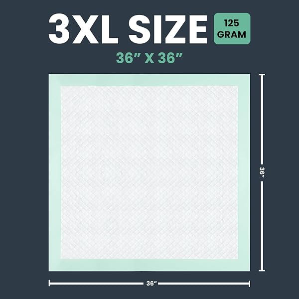 RMS BRANDS DISPOSABLE UNDERPADS 36″ X 36″, 50 COUNT, SUPER ABSORBENT HOSPITAL GRADE INCONTINENCE BED PADS, LEAK PROOF, QUILTED CHUX PADS FOR ADULTS, SENIORS, KIDS & PETS