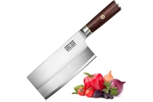 HOSHANHO Ultra Sharp Cleaver Knife, Powder Steel and High Carbon Steel Chinese Cleaver Knife, Butcher Knife with Wooden Handl