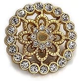 Craftisum Decorative Hollow Flower Buttons with Pearls 20 Pcs - 18mm, 23/32"