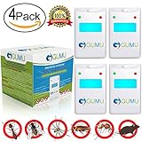 Ultrasonic Pest Control Repeller - Electronic Plug In Repellent for Insect Mice Bug Ant Rat Roach Flea Spider Mouse Mosquito Termite Fly Rodent Cockroach - Pack of 4 - Indoor Use Ecofriendly 100% Safe