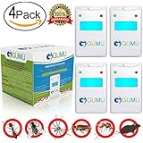 Ultrasonic Pest Control Repeller - Electronic Plug In Repellent for Insect Mice Bug Ant Rat Roach Flea Spider Mouse Mosquito Termite Fly Rodent Cockroach - Pack of 4 - Indoor Use Ecofriendly 100% Safe