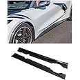 Replacement for 2020-Present Corvette C8 Stingray & Z51 Models | Performance Style Side Skirts Rocker Panels Extension Pair SS-471-ABS (ABS Plastic - Matte Black)