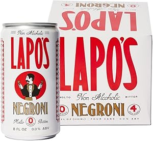 Lapo's Non Alcoholic Negroni, Non-Alcoholic Spirits, Gluten Free, For Non-Alcoholic Spritz, Zero Proof Drinks, Beverages & Mo