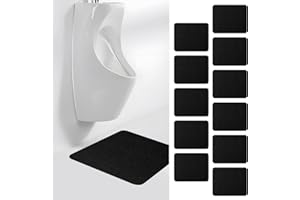 HBGOTL Urinal Mats for Men Bathroom (12 Pieces) | Urinal Pads | Urinal Floor Mats Under Urinal | Anti-Slip | Super Absorbent | Long Lasting | Black | Rectangular Shape