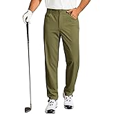 Runcati Mens Golf Pants Casual Flat-Front Stretch Work Dress Pants Lightweight Business Slacks