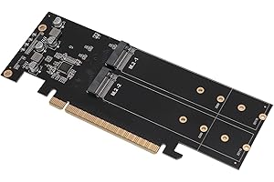 ASHATA Quad NVMe PCIe Adapter High Speed Soft Card for Computer PC, PCIe 4.0 X16 Adapter for 11 10 8, M.2 NVMe to 4.0 X16