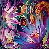 5D DIY Diamond Painting, Crystal Rhinestone Diamond Embroidery Paintings Pictures Arts Craft for Home Wall Decor, Full Drill - Lotus