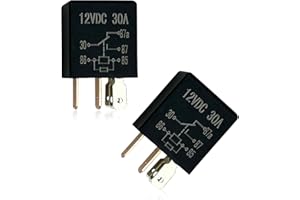 Jeseny 2 Pack Car 5 Pin 12V 30A Relay - High Performance Waterproof Stable Multi-Purpose Heavy Duty Standard Kit for Automotive Motor Replacement Accessories (Black)