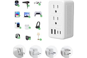 Mapambo 2000W 220V to 110V Voltage Converter US to Europe, Power Converter European Travel Converter for Hair Dryer, Power Converter Adapter Combo with Type C USB A for 150+ Countries (White)