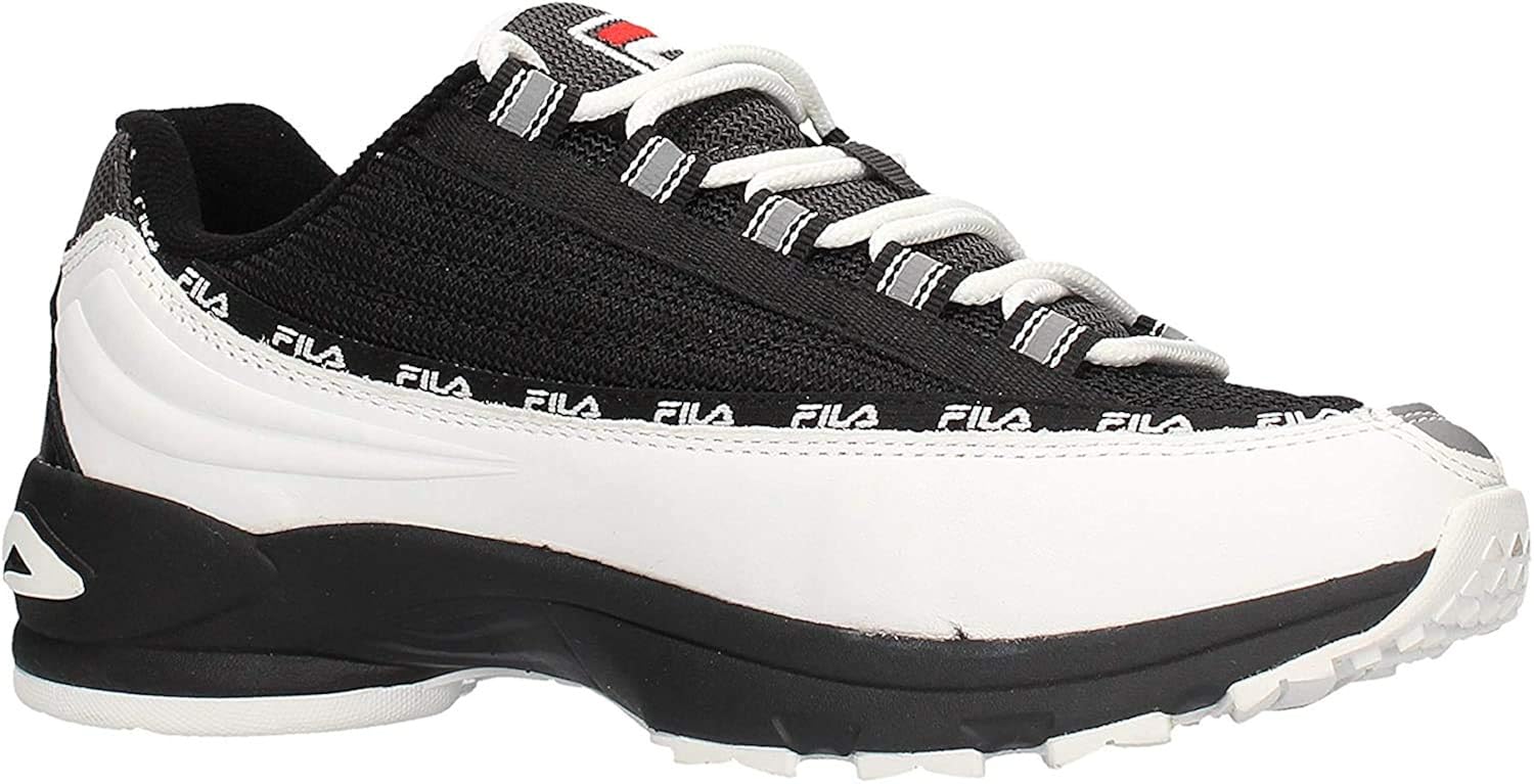black and pink fila trainers