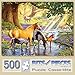 Bits and Pieces - 500 Piece Jigsaw Puzzle for Adults - Horses by The Stream - 500 pc Forest Scene Jigsaw by Artist Steve Crisp