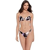 Steve Madden Womens X-Back Ring Front Swim Bralette Top