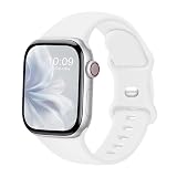 CREFORT Sport Bands Compatible with Apple Watch 46mm 38mm 40mm 41mm 42mm 44mm 45mm 49mm for Women Men, Soft Silicone Accessory Strap Wristband for iWatch Series 11 10 9 8 7 6 5 4 3 2 1 SE Ultra White