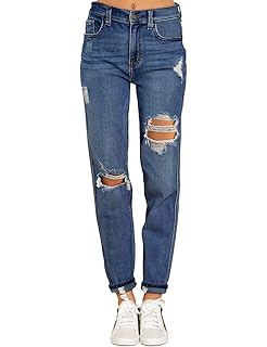 women's destroyed boyfriend jeans