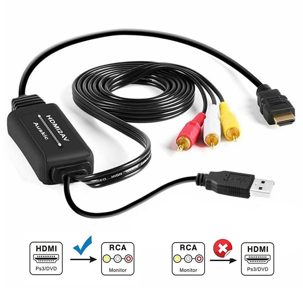 Auskic HDMI to RCA Cable, HDMI to RCA Converter Adapter