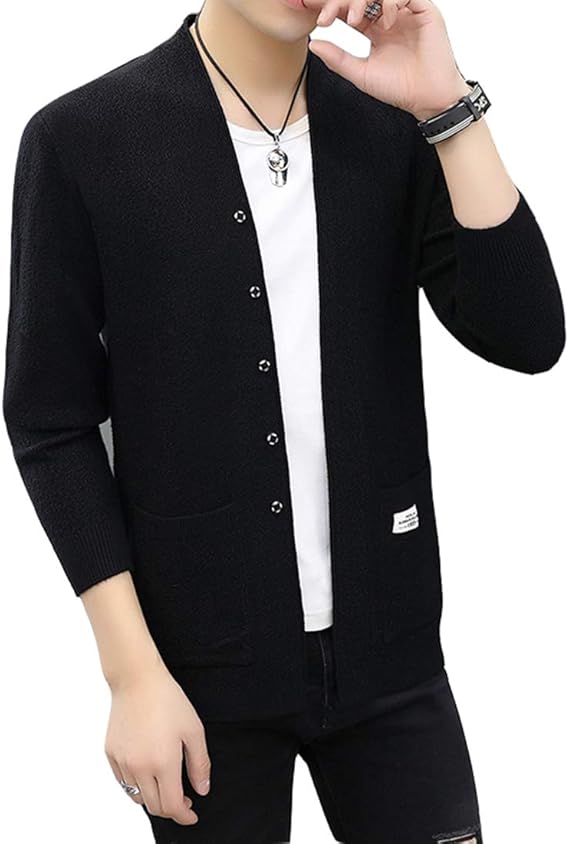 Amazon ニット カーディガン メンズ Vネック カジュアル ビジネス ニットセーター 無地 春秋冬 カーディガン 通販