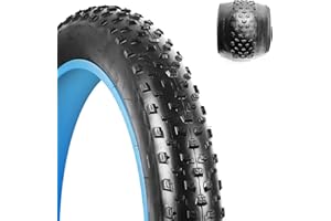 BWSHLF 60 TPI Fat Bike Tire, 26 x 4.0/20 x 4.0 Folding Bead Tire for Electric Bike, Compatible Wide Mountain Snow Bike Tire
