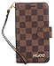 iPhone 6 Plus Case, iPhone 6S Plus Case, New Luxury Classic Brown Grid Pattern Leather Flip Pouch Cover Case With kickstand,Card Holder Slots for iPhone 6 Plus/6S Plus,Brown