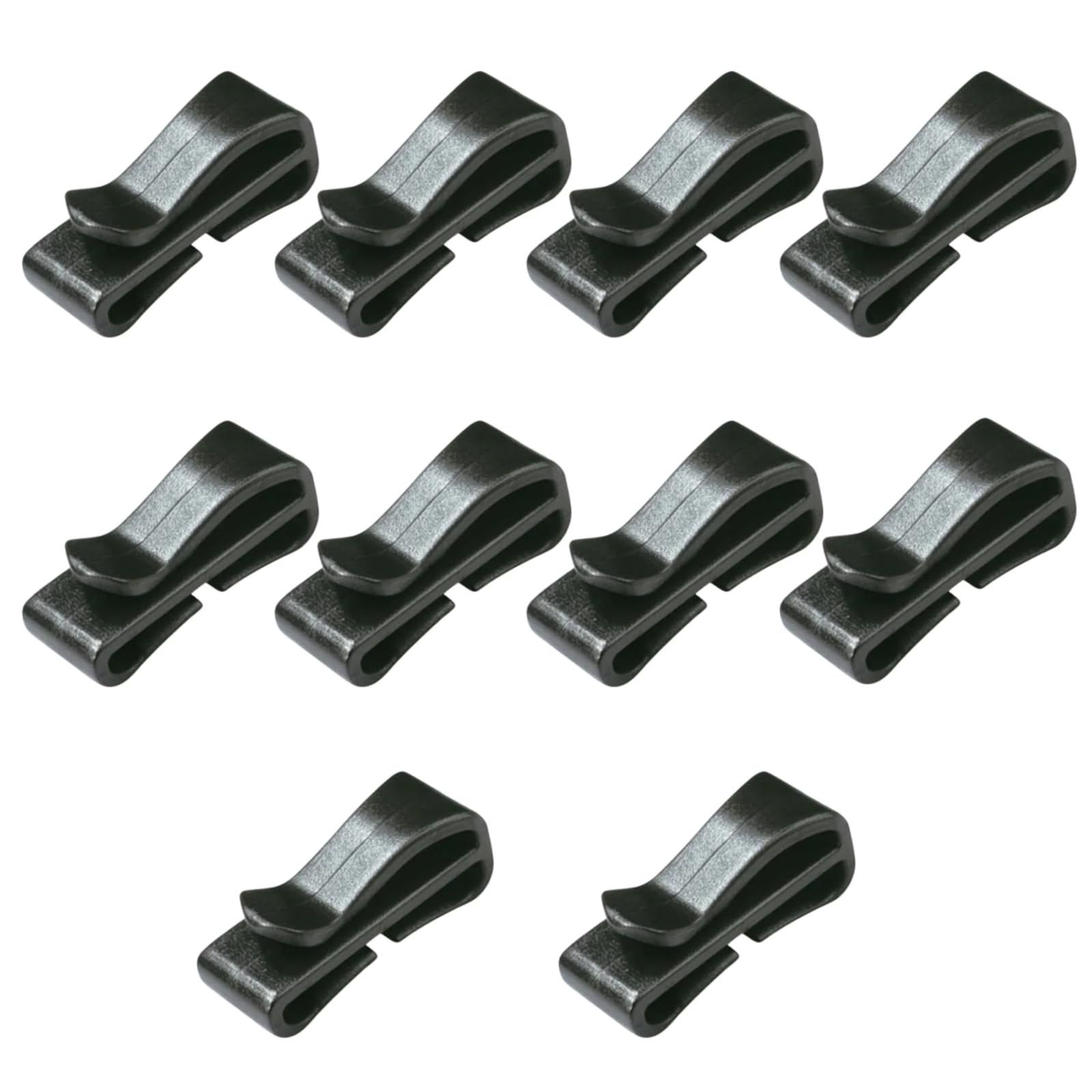 [KALOLINNA] ベルトクリップ 20MM 幅テープに適用 テープクリップ 10個セット 補助バックル 軽量 ベルト調整 リュック バッグ ラップ用 ウェビング 楽に固定する ブラック (20MM 10個セット) の商品画像