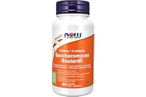 NOW Supplements, Saccharomyces Boulardii, 5 Billion CFU Probiotic, 60 Veg Capsules