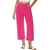 GRAPENT Capri Jeans for Women High Waisted Wide Leg Trendy Strechy Loose Straight Cropped Denim Jeans Pants with Pockets