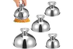 4Pcs Rice Press Mold Round Shape, Onigiri Mold Stainless Steel 4 Size Silver Serving Bowl One-Click Demolding, Musubi Rice Ba