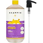 Alaffia Babies &amp; Kids Bubble Bath, Lemon Lavender, Pump, 32 Oz | Gentle Calming Bubble Bath for Delicate Skin, Plant-Based Vegan Baby Essentials with Raw Shea Butter