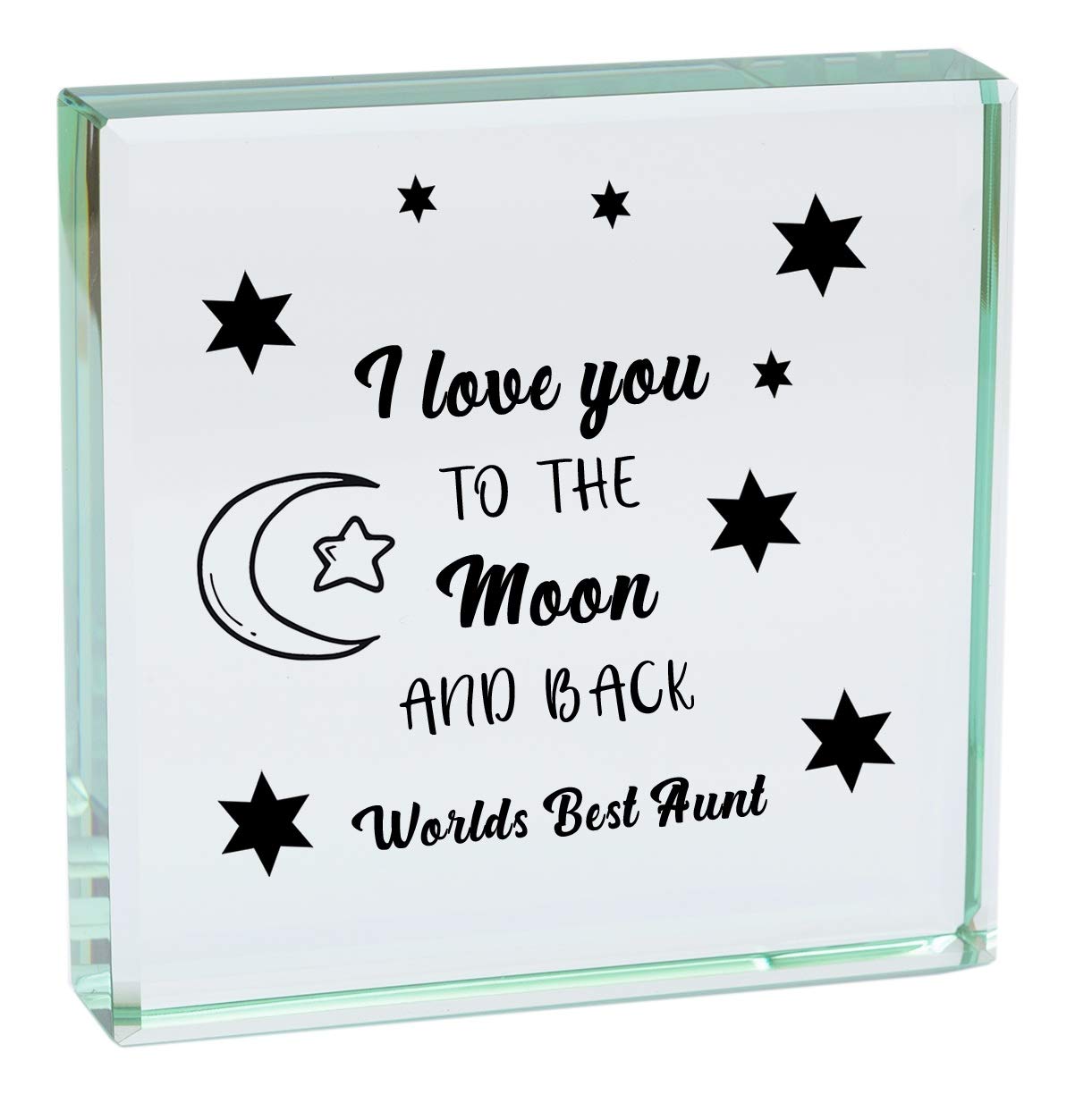 Chris Bag Of Goodies World's Worlds Best Aunt I Love You To The Moon and Back Glass Ornament Novelty Keepsake Idea