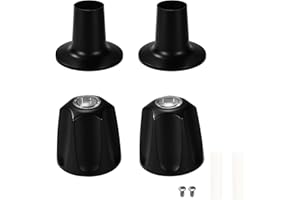 Goktvai Shower Knobs Replacement Kit 2 Piece, Metal Matte Black Hot and Cold Shower Knobs with Base Connector & Screw Compatible with Price Pfister Verve Bathtub Tub Faucet Handle Remodel Trim Kit