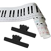 DANUDON 88 Key Keyboard Piano Note Chart for Beginner, Piano Keyboard Finger Simulation Practice Guide Teaching Aid Note Chart Electronic Piano Exercise Cardboard with 2 Music Book Clip
